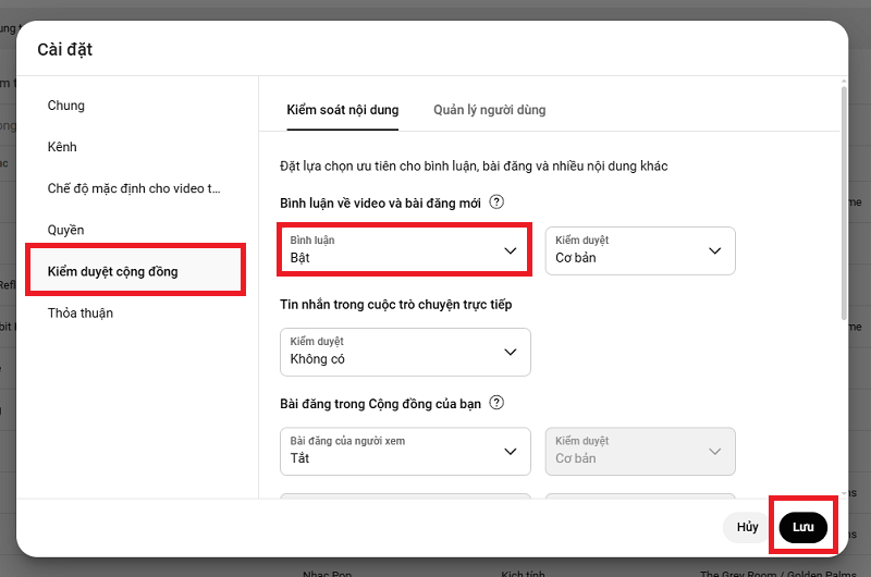 Cách bật bình luận trên YouTube đơn giản 