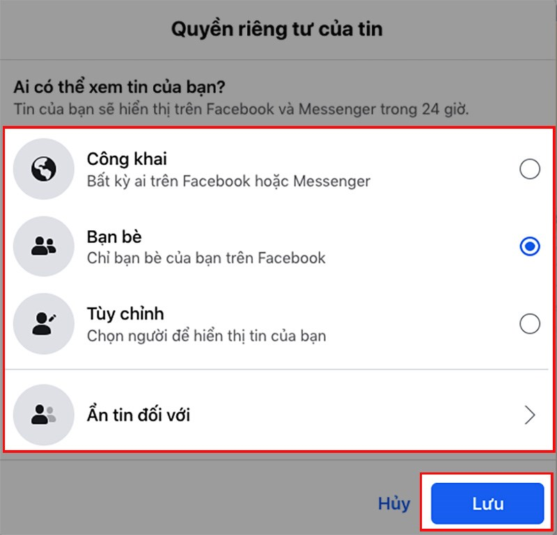 Cách để story công khai trên Facebook đơn giản