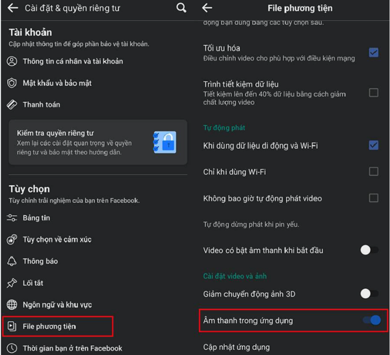 Cách tắt âm thanh like trên Facebook trong 3s